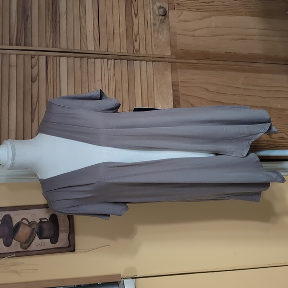 NWT Apt. 9 Taupe Open Front Cardigan Crochet Lace Back Insert Short Sleeves XL - Picture 7 of 12